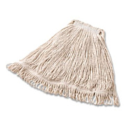 Rubbermaid Commercial Super Stitch Cotton Looped End Wet Mop Head, Large, 1" White Headband, 6/Carton (D113)