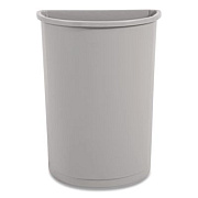 Rubbermaid Commercial Untouchable Half-Round Plastic Receptacle, 21 gal, Plastic, Gray (352000GY)
