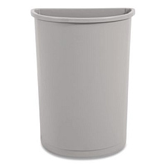 Rubbermaid Commercial Untouchable Half-Round Plastic Receptacle, 21 gal, Plastic, Gray (352000GY)