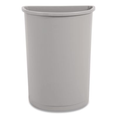 Rubbermaid Commercial Untouchable Half-Round Plastic Receptacle, 21 gal, Plastic, Gray (352000GY)