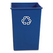 Rubbermaid Commercial Square Recycling Container, 35 gal, Plastic, Blue (395873BLU)