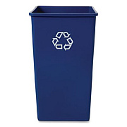 Rubbermaid Commercial Square Recycling Container, 50 gal, Plastic, Blue (395973BLU)