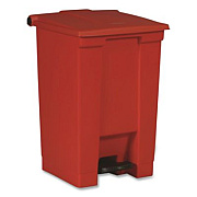 Rubbermaid Commercial Indoor Utility Step-On Waste Container, 12 gal, Plastic, Red (6144RED)