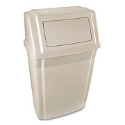 Rubbermaid Commercial Slim Jim Wall-Mounted Container, 15 gal, Plastic, Beige (7822BEI)