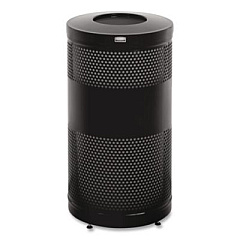 Rubbermaid Commercial Classics Perforated Open Top Receptacle, 25 gal, Steel, Black (S3ETBK)