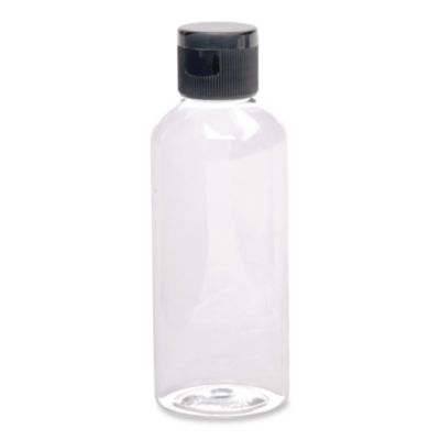 Excello Global Products Flip-Top Travel Toiletry Bottle, Clear with Black Cap (SPLSTRVL0007)