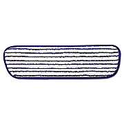 Rubbermaid Commercial Microfiber Finish Pad, 18 x 5.5, Blue/White, 6/Box (Q800WHI)