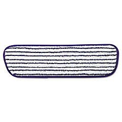Rubbermaid Commercial Microfiber Finish Pad, 18 x 5.5, Blue/White, 6/Box (Q800WHI)