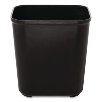 Rubbermaid Commercial Fiberglass Wastebasket, 7 gal, Fiberglass, Black (254300BK)