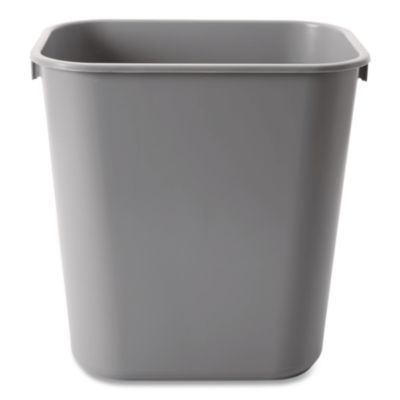 Rubbermaid Commercial Deskside Plastic Wastebasket, 3.5 gal, Plastic, Gray (2955GRA)