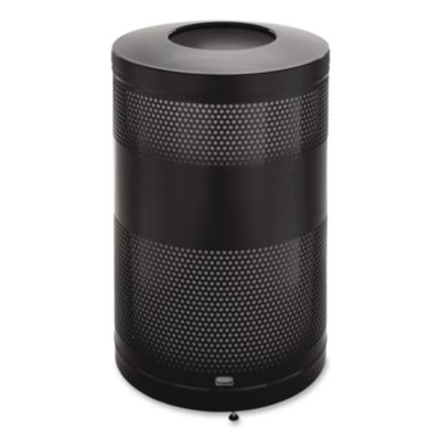 Rubbermaid Commercial Classics Perforated Open Top Receptacle, 51 gal, Steel, Black (S55ETBK)