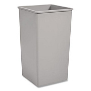 Rubbermaid Commercial Untouchable Square Waste Receptacle, 50 gal, Plastic, Gray (3959GRA)