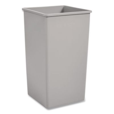 Rubbermaid Commercial Untouchable Square Waste Receptacle, 50 gal, Plastic, Gray (3959GRA)