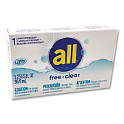 All Free Clear HE Liquid Laundry Detergent, Unscented, 1.25 oz Vending Box, 100/Carton (2979351)
