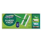 Swiffer Sweep and Mop 2-in-1 Dry + Wet Floor Mopping and Sweeping Kit, 12.4 x 2.95 Mop Head, Silver Plastic Handle, 6/Carton (16516CT)