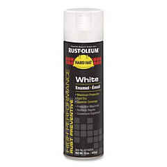 Rust-Oleum Hard Hat High Performance V2100 System Rust Preventive Enamel Spray Paint, Flat White, 15 oz Aerosol Can, 6/Carton (V2192838)
