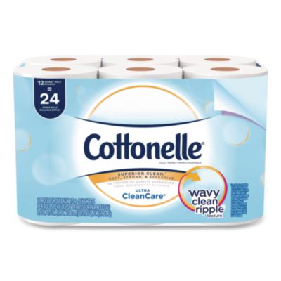 Cottonelle Clean Care Bathroom Tissue, Septic Safe, 1-Ply, White, 170 Sheets/Roll, 12 Rolls/Pack (12456PK)
