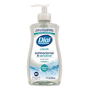 Dial Professional Antibacterial and Sensitive Fragrance-Free Liquid Hand Soap, Unscented, 11 oz, 12/Carton (35476)