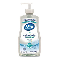 Dial Professional Antibacterial and Sensitive Fragrance-Free Liquid Hand Soap, Unscented, 11 oz Pump Bottle (35476EA)