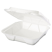 Genpak Snap It Foam Container, 1-Comp, 9 1/4 X 9 1/4 X 3, White, 100/bag, 2 Bags/carton (SN200)