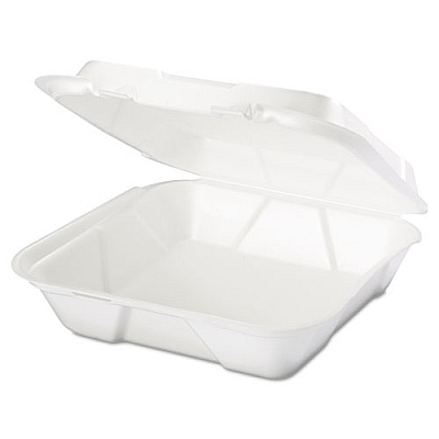 Genpak Snap It Foam Container, 1-Comp, 9 1/4 X 9 1/4 X 3, White, 100/bag, 2 Bags/carton (SN200)