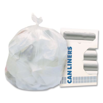 Heritage High-Density Waste Can Liners, 30 gal, 16 mic, 30" x 37", Natural, 25 Bags/Roll, 20 Rolls/Carton (Z6037XNR01)