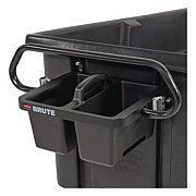 Rubbermaid Commercial BRUTE Ergonomic Rotomolded Tilt Truck Handle and Caddy, 25.45 x 12.82 x 15, Black (2221459)