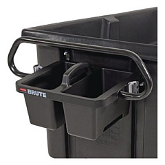Rubbermaid Commercial BRUTE Ergonomic Rotomolded Tilt Truck Handle and Caddy, 25.45 x 12.82 x 15, Black (2221459)
