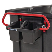 Rubbermaid Commercial BRUTE Ergonomic Rotomolded Tilt Truck Handle and Caddy, 25.45 x 25.45 x 15, Red/Black (2229066)