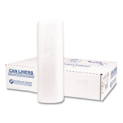 Inteplast Group Institutional Low-Density Can Liners, 45 gal, 1.15 mil, 40" x 46", Natural, Interleaved Roll, 20 Bags/Roll, 5 Rolls/Carton (SLW4046SPNS)