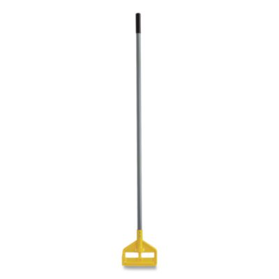 Rubbermaid Commercial Invader Fiberglass Side-Gate Wet-Mop Handle, 54", Gray/Yellow (H145)