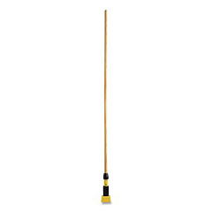 Rubbermaid Commercial Gripper Hardwood Mop Handle, 1.13" dia x 60", Natural/Yellow (H216)