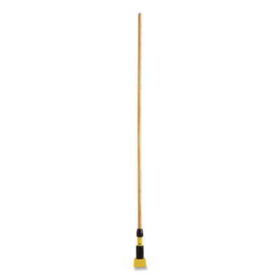 Rubbermaid Commercial Gripper Hardwood Mop Handle, 1.13" dia x 60", Natural/Yellow (H216)