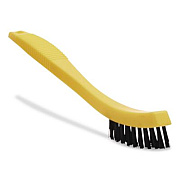Rubbermaid Commercial Synthetic-Fill Tile and Grout Brush, Black Plastic Bristles, 2.5" Brush, 8.5" Yellow Plastic Handle (9B56BLA)