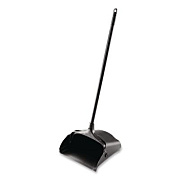 Rubbermaid Commercial Lobby Pro Upright Dustpan with Wheels, 12.5w x 37h, Polypropylene with Vinyl Coat, Black (253100BK)