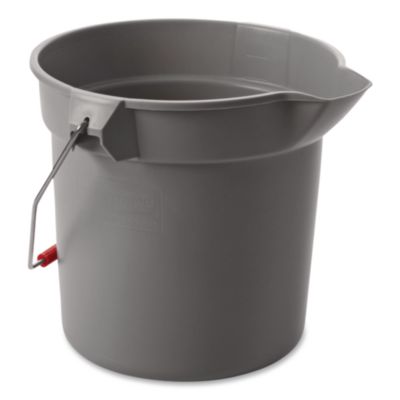 Rubbermaid Commercial 10 Quart Plastic Utility Pail, Plastic, Gray, 10.5" dia (296300GY)