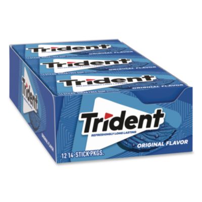 Trident Sugar-Free Gum, Original Mint, 14 Sticks/Pack, 12 Pack/Box (12546)