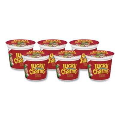General Mills Lucky Charms Cereal, Single-Serve 1.73 oz Cup, 6/Box (SN13899)
