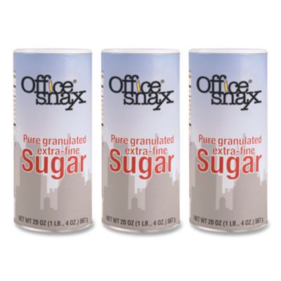 Office Snax Sugar Canister, 20 oz Reclosable Canister, 3/Pack (00019G)