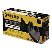 GloveWorks by AMMEX Nitrile Exam Gloves, Powder-Free, XX-Large, 6 mil Thick, 9.5" Long, Black, 100/Box, 10 Boxes/Carton (GWBEN49100)