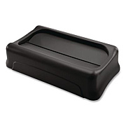 Rubbermaid Commercial Swing Top Lid for Slim Jim Waste Containers, 11.38w x 20.5d x 5h, Black (267360BK)