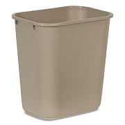 Rubbermaid Commercial Deskside Plastic Wastebasket, 7 gal, Plastic, Beige (295600BG)