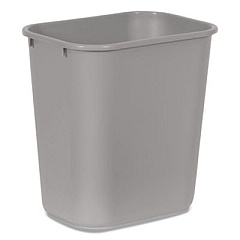Rubbermaid Commercial Deskside Plastic Wastebasket, 7 gal, Plastic, Gray (295600GY)