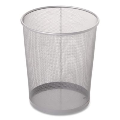 Rubbermaid Commercial Steel Mesh Wastebasket, 5 gal, Steel Mesh,  Silver (WMB20SLV)
