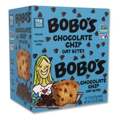 Bobo's Oatmeal Bites, Chocolate Chip, 1.3 oz Individually Wrapped, 25/Box (00214)