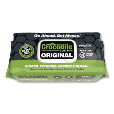 Crocodile Cloth Original Cleaning Cloths, 10 x 15, White, 100/Pack (5900100)
