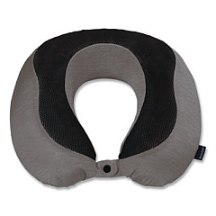 Brookstone U-Shaped Memory Foam Travel Pillow, One Size Fits Most, 12.6 x 3.74 x 12.2, Gray/Black (BNPM0007)