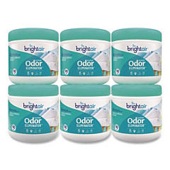 BRIGHT Air Super Odor Eliminator, Linen and Spring Breeze, 14 oz Jar, 6/Carton (901046CT)