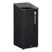 Rubbermaid Commercial Sustain Decorative Refuse with Recycling Lid, 23 gal, Metal/Plastic, Black (2078988)