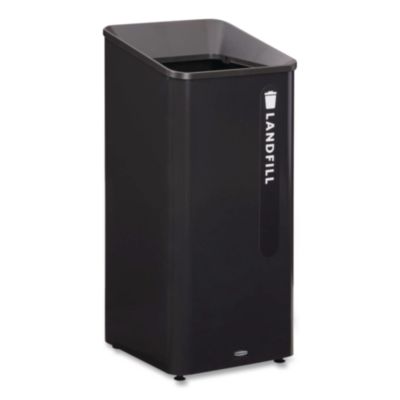 Rubbermaid Commercial Sustain Decorative Refuse with Recycling Lid, 23 gal, Metal/Plastic, Black (2078988)